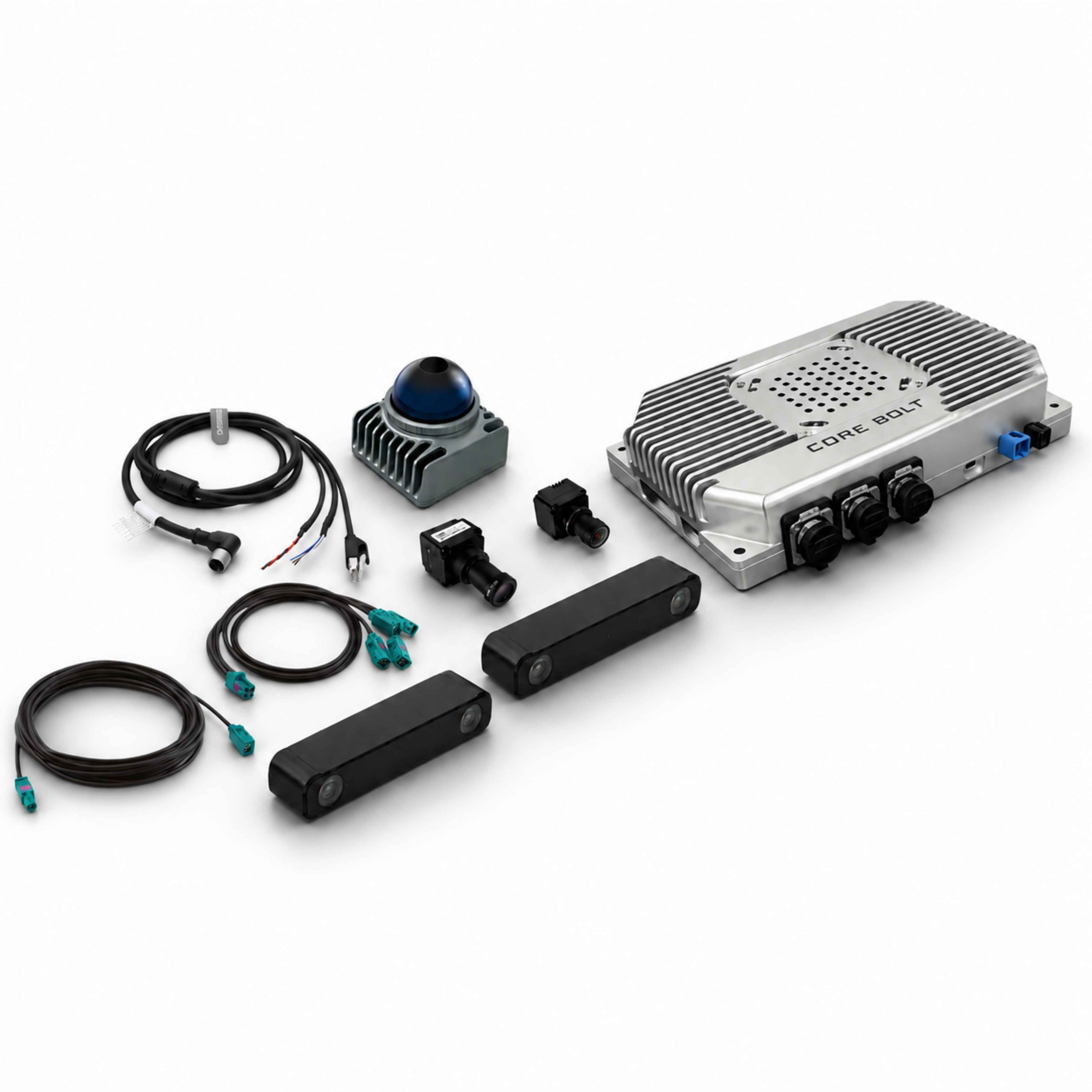 Core Bolt Perception Kit — Edge AI computer with GMSL cameras and cables